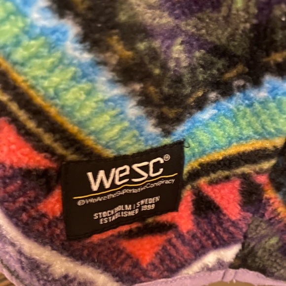 ❤️ 💚 💙 Wesc Multicolor Patterned Fleece Pullover unisex men med./women lg - Picture 11 of 11